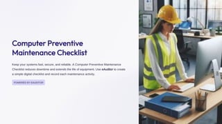 Checklists For Computer Checks Computer Preventive Maintenance Checklist with eAuditor Audits and ...
