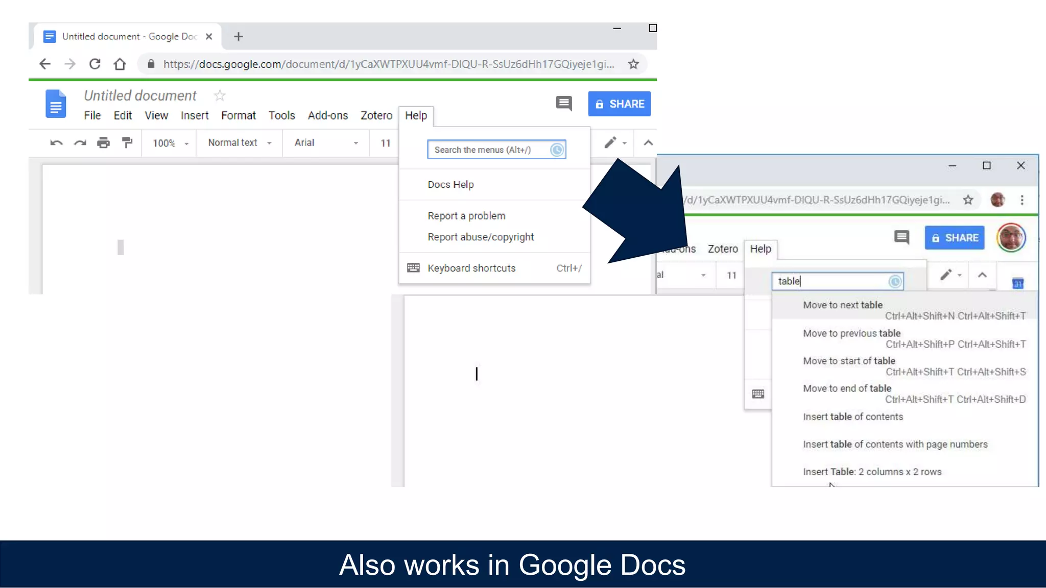 Also works in Google Docs
 