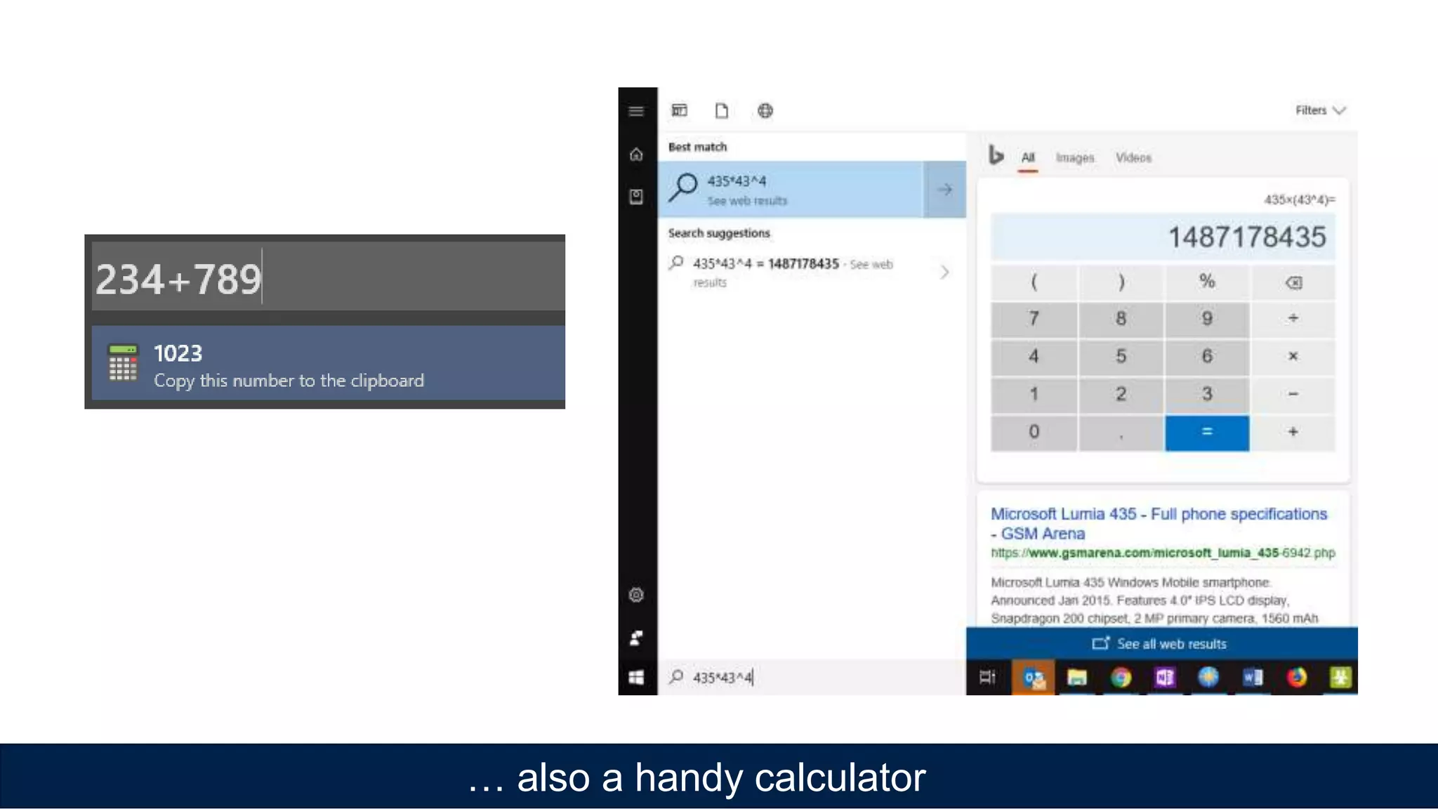 … also a handy calculator
 