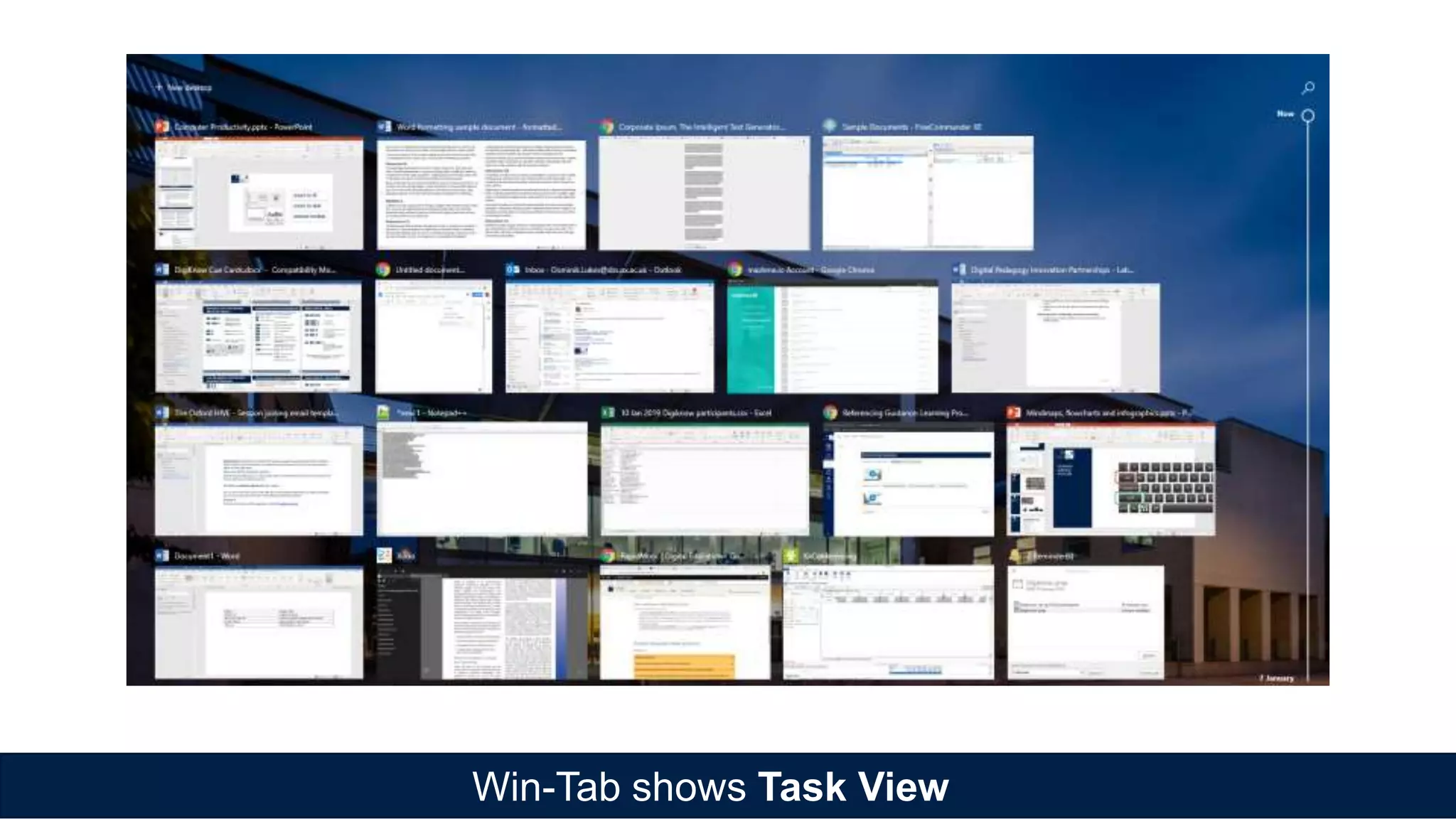 Win-Tab shows Task View
 