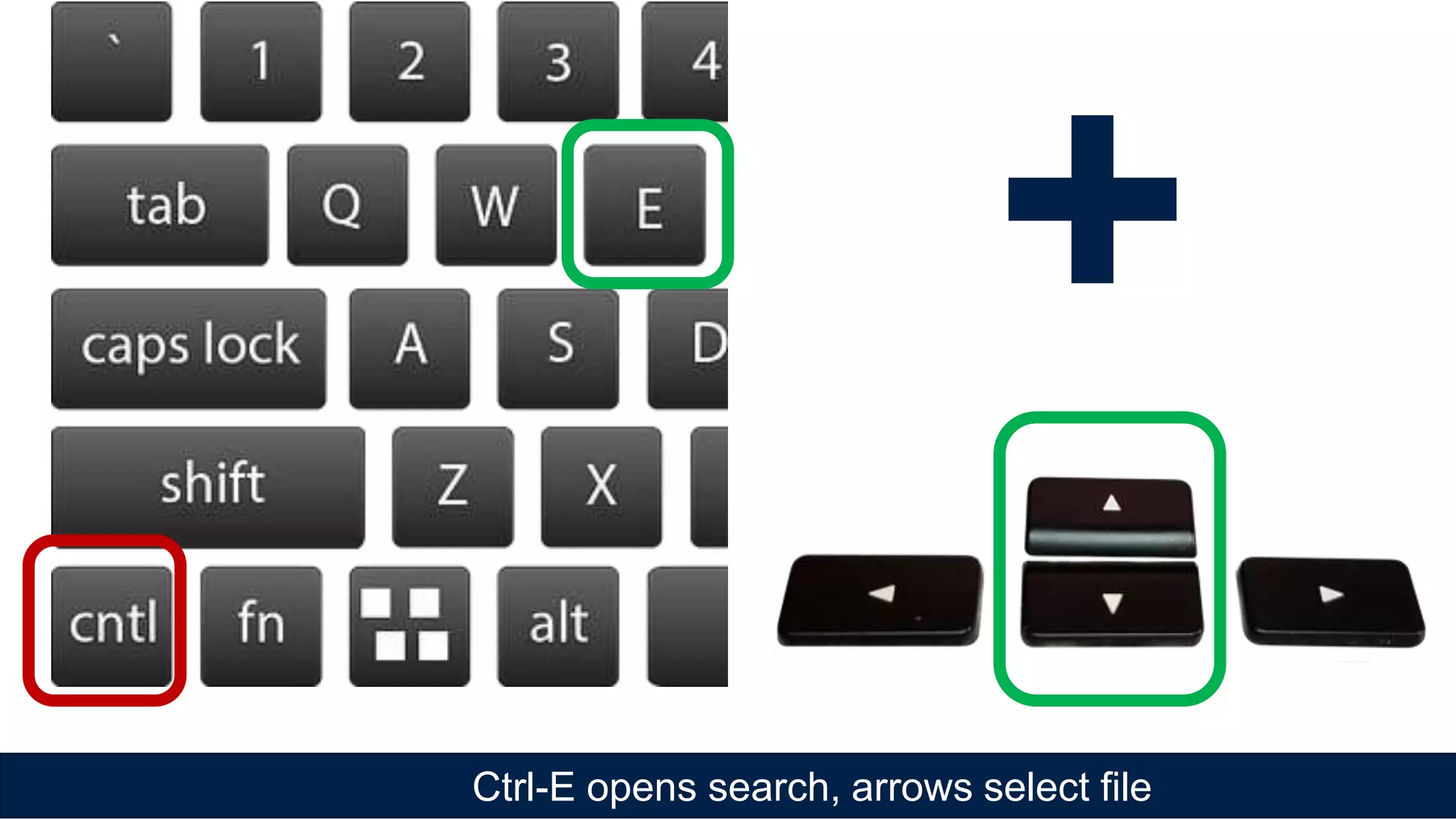 Ctrl-E opens search, arrows select file
+
 