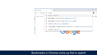 Bookmarks in Chrome come up first in search
 