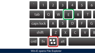 Win-E opens File Explorer
 