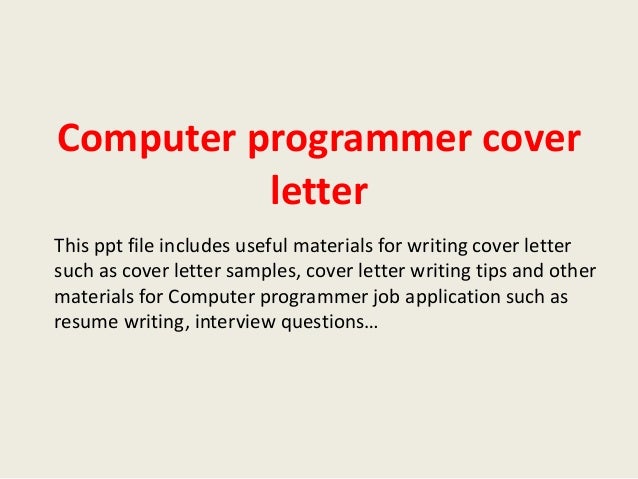 computer programmer cover letter computer cover letters