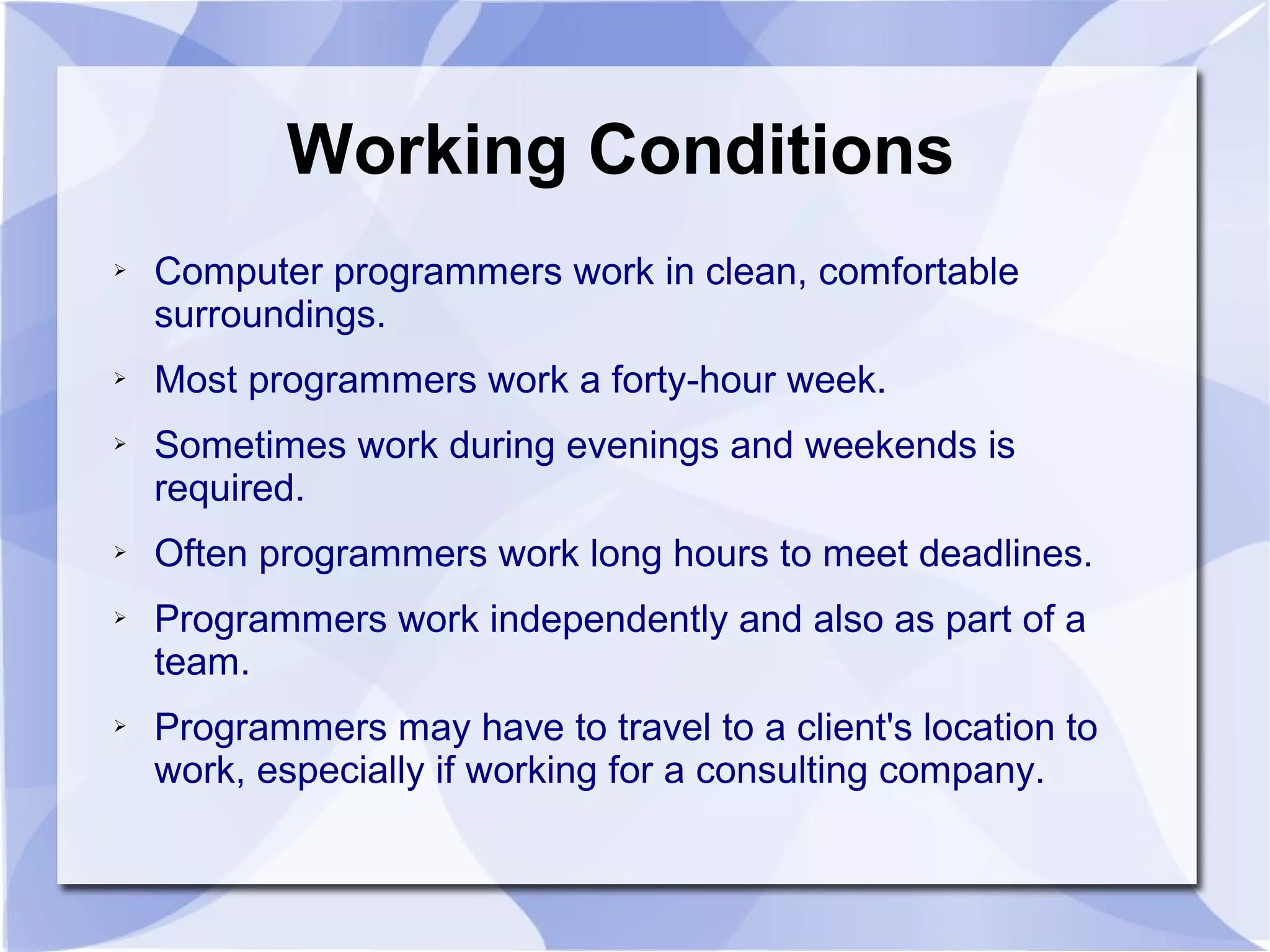 Computer programmer job information | ODP