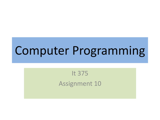 Computer programming | PPT