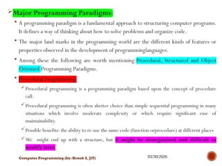 Comprehensive Introduction to Computer Programming and Fundamentals | PPTX