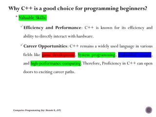 Comprehensive Introduction to C++ Programming Basics and Concepts | PPTX