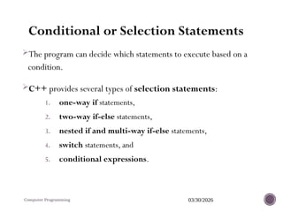 Comprehensive Guide to Control Statements in C++ Programming | PPTX