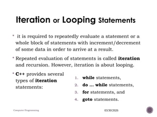 Comprehensive Guide to Control Statements in C++ Programming | PPTX
