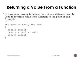 Comprehensive Guide to Functions in C++ Programming Language | PPTX