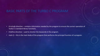 Computer programming - turbo c environment | PPTX