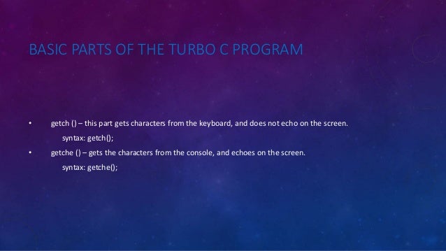 Basic parts of turbo c programming - sysplatinum
