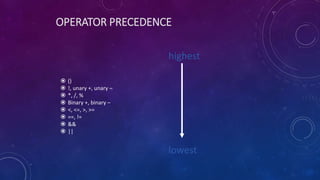 Computer programming - variables constants operators expressions and ...