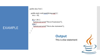 EXAMPLE
Output
This is else statement
 