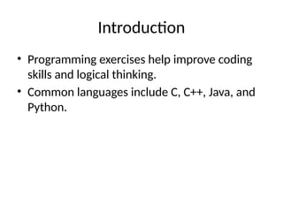 computer_programming_exercises for the beginer | PPTX