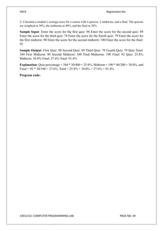 Computer programming laboratory manual for b.tech