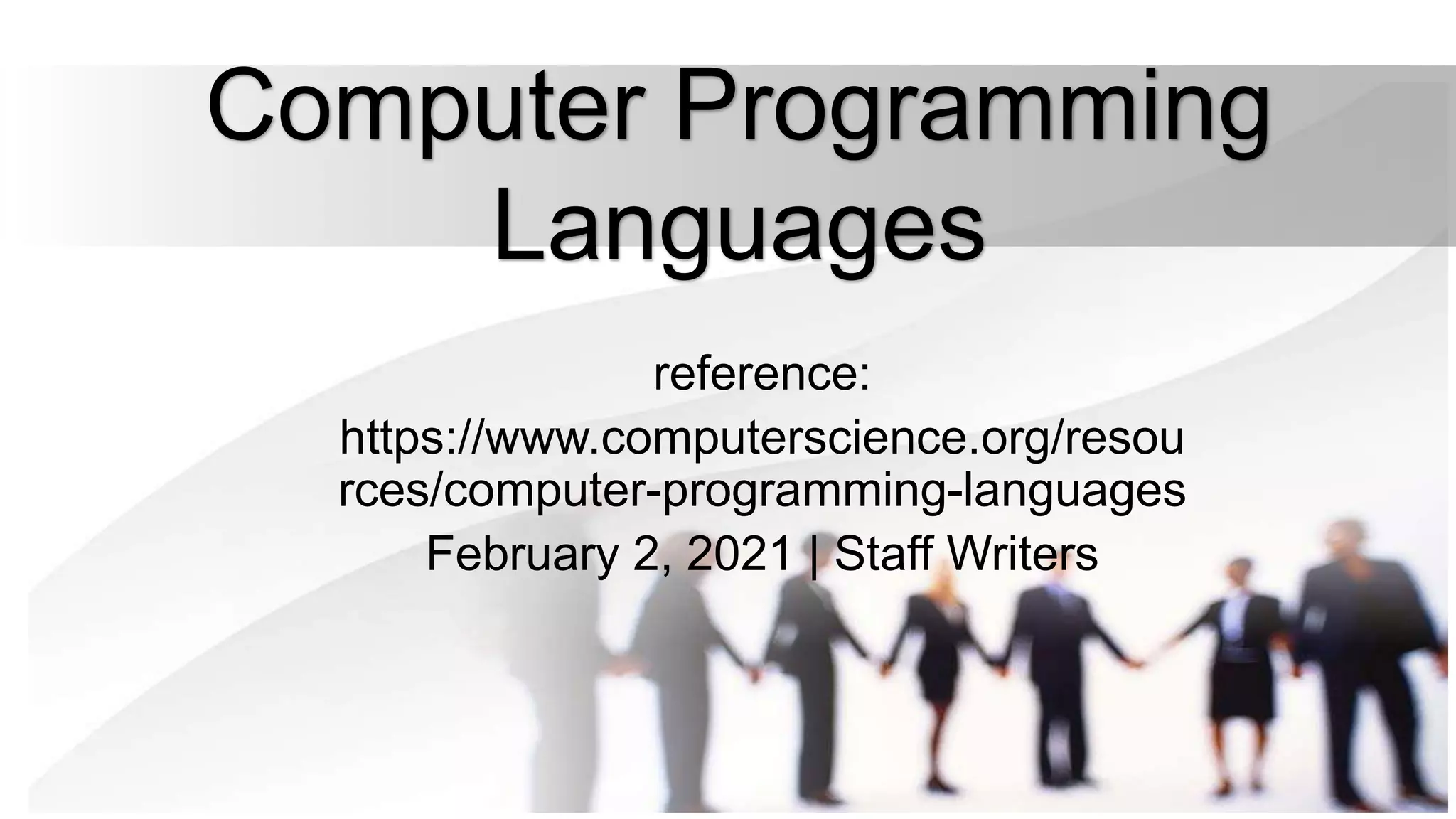 Computer programminglanguages | PPT