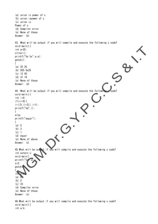 Computer programming mcqs | PDF