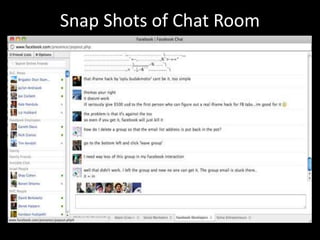 Snap Shots of Chat Room
 