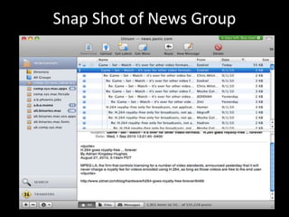 Snap Shot of News Group
 