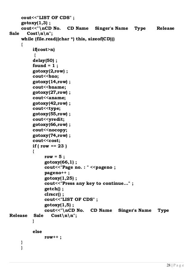 cd list