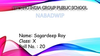 Name: Sagardeep Roy
Class: X
Roll No. : 20
 