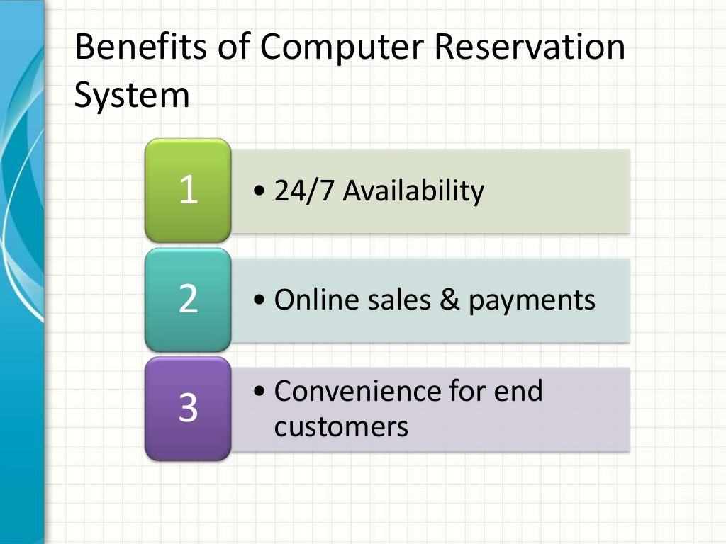 Computer Reservation System, Travel Reservation System, Travel Agency…