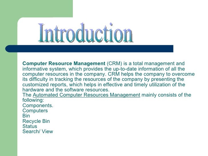 Computer Resource Management