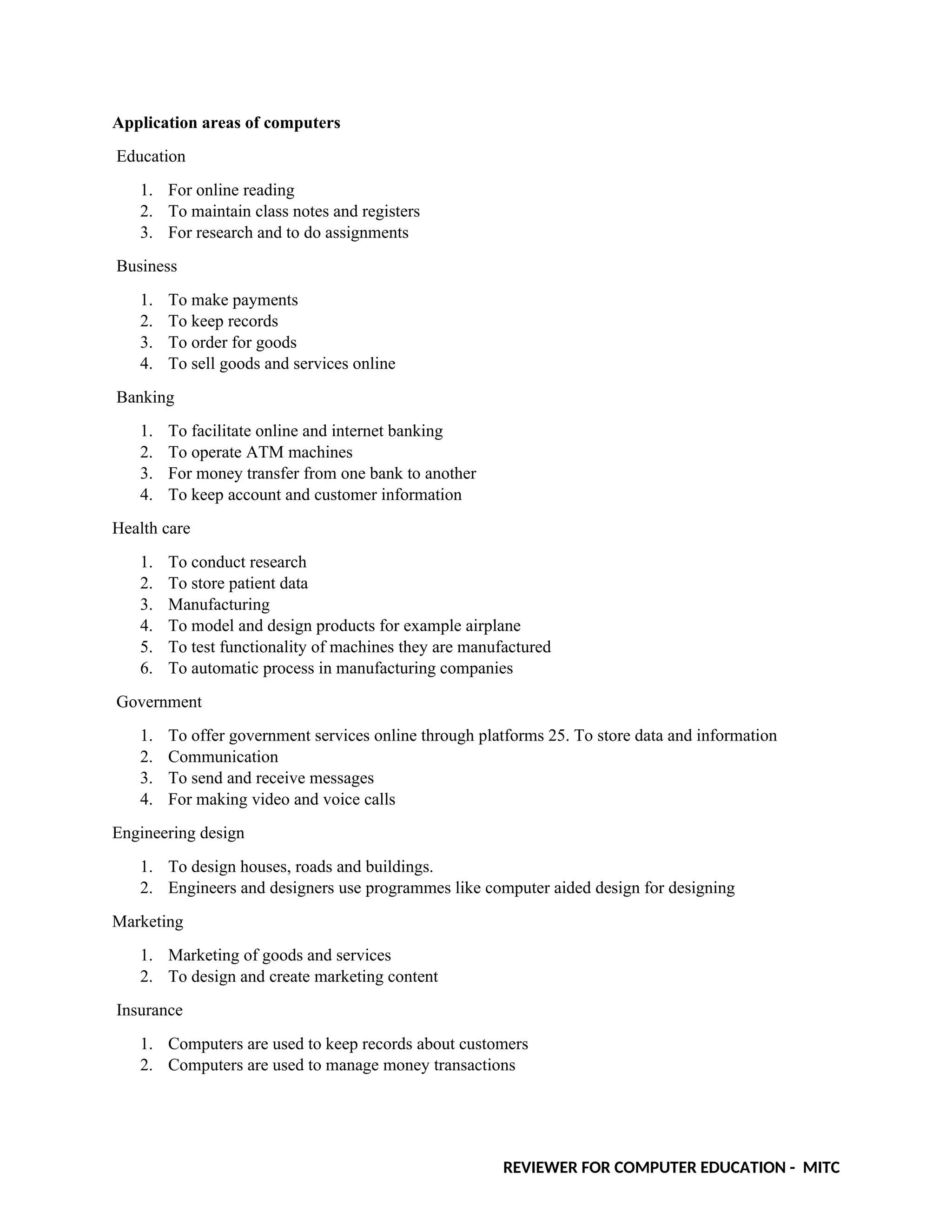 COMPUTER REVIEW - FOR YOUR REFERENCE ONLY | DOCX | Internet | Computing