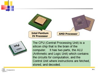 MIU Intel Pentium IV Processor AMD Processor 