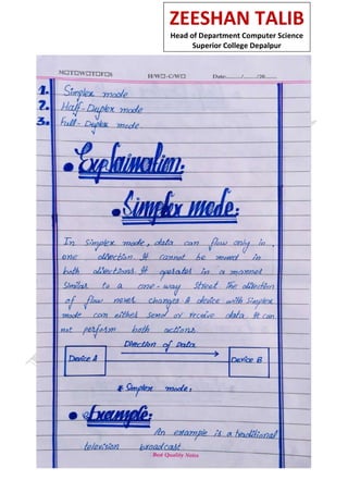 ZEESHAN TALIB
Head of Department Computer Science
Superior College Depalpur
 