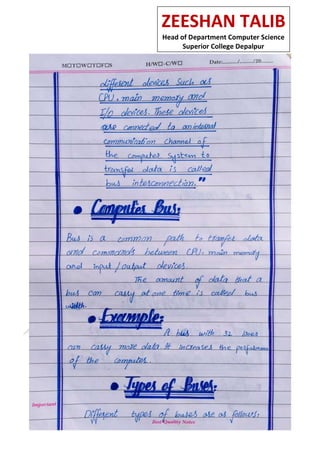 ZEESHAN TALIB
Head of Department Computer Science
Superior College Depalpur
 