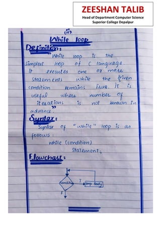 ZEESHAN TALIB
Head of Department Computer Science
Superior College Depalpur
 