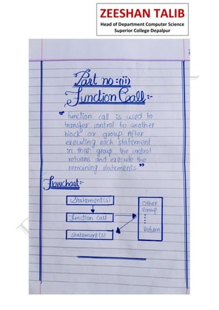 ZEESHAN TALIB
Head of Department Computer Science
Superior College Depalpur
 