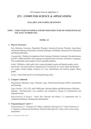 Computer sci & applicat set syllabus | PDF