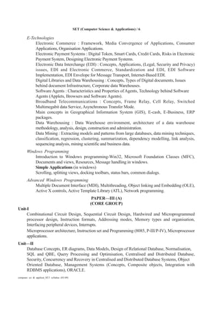 Computer sci & applicat set syllabus | PDF