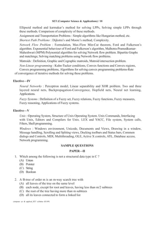 Computer sci & applicat set syllabus | PDF