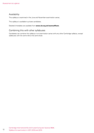 Computer Science 9608 Syllabus Computer science | PDF