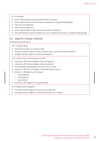 Computer Science 9608 Syllabus Computer science | PDF