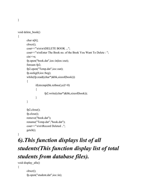 Computer science Project for class 11th and 12th(library management ...