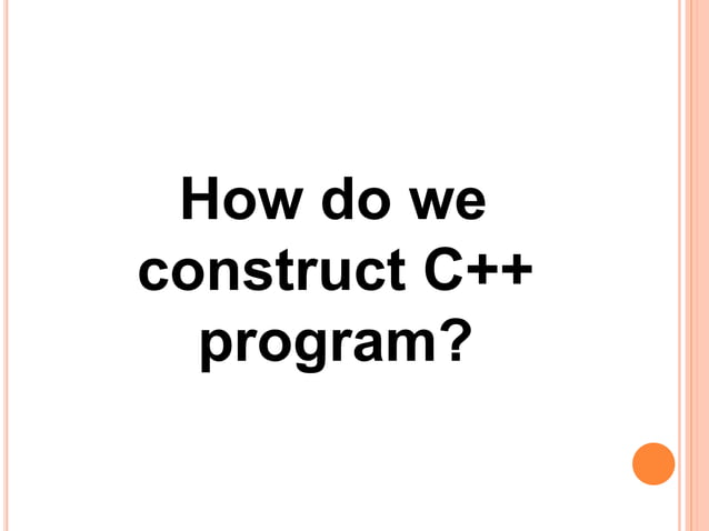 computer science tokens in c++ for school students | PPTX