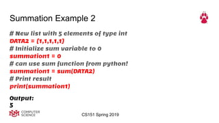 CS 151 CSV output | PPT