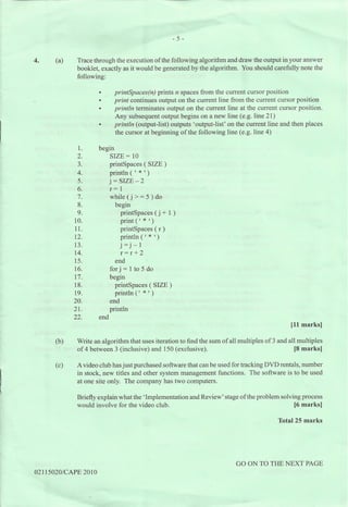 2010 CAPE Computer Science Unit 1 Paper 02 - Past Paper | PDF