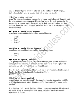 Computer science 2nd year short questions notes (1) | PDF