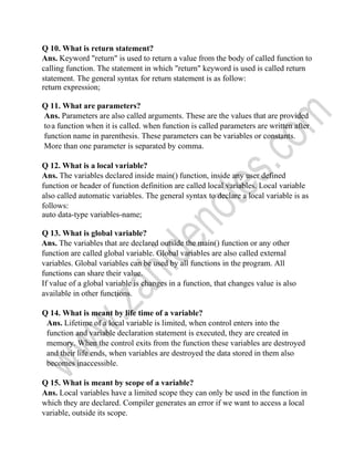 Computer science 2nd year short questions notes (1) | PDF