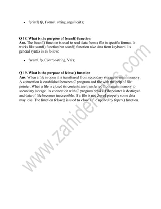 Computer science 2nd year short questions notes (1) | PDF