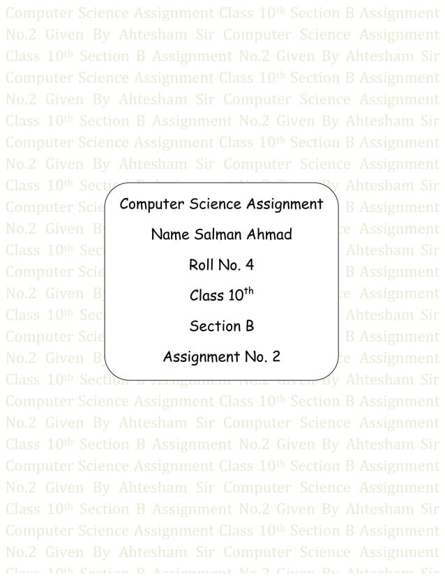 Computer science assignment 2 | PDF | Free Download