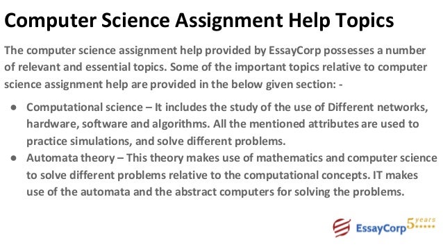 Computer science assignment topics