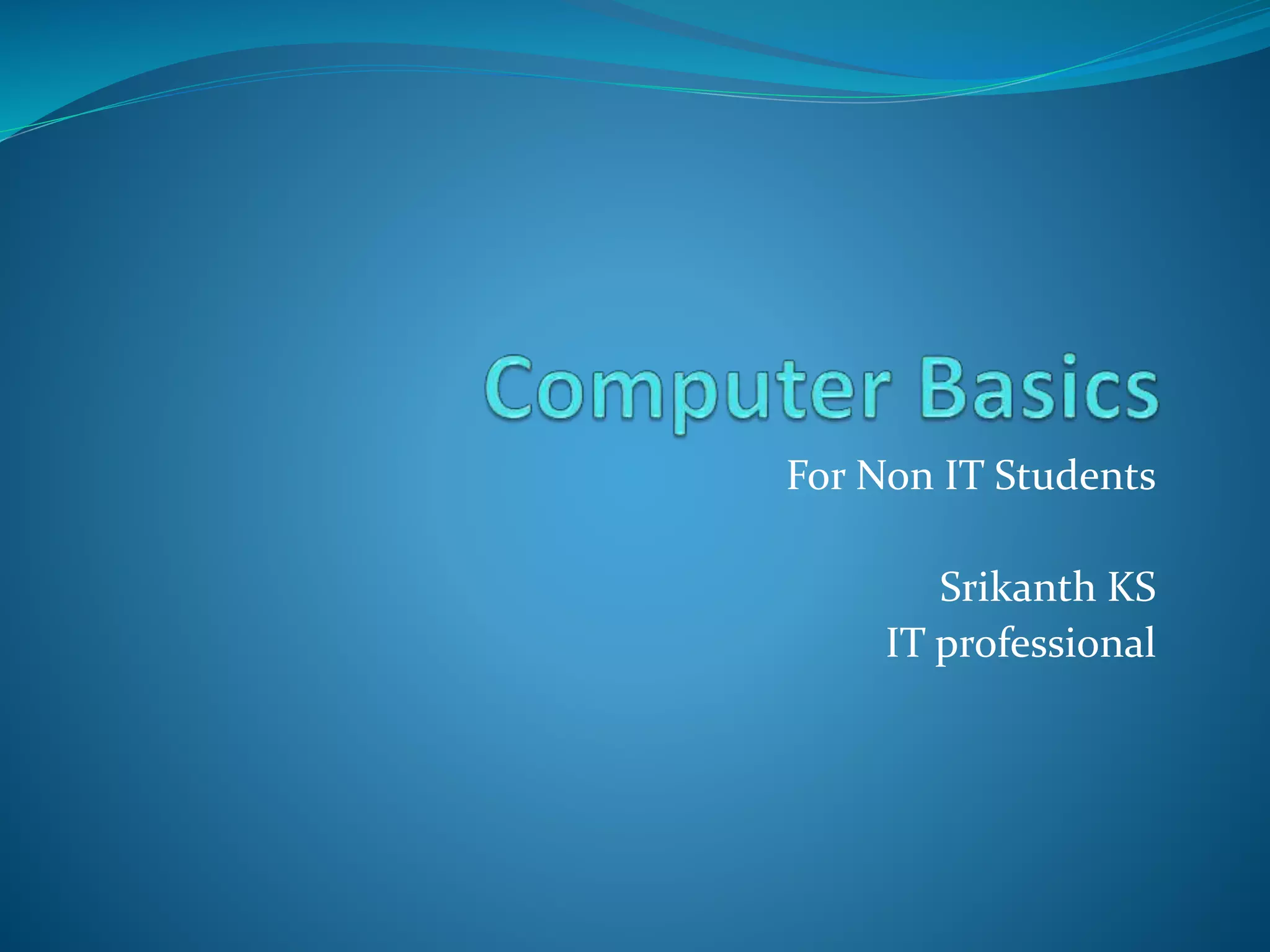 Computer science basics for nonit students | PDF